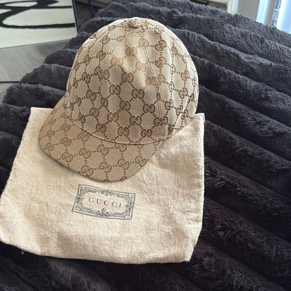 Gucci Beige Monogram Baseball Cap